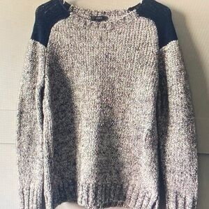 J. Crew Factory Women's Marled Knit Sweater - Cream and Black